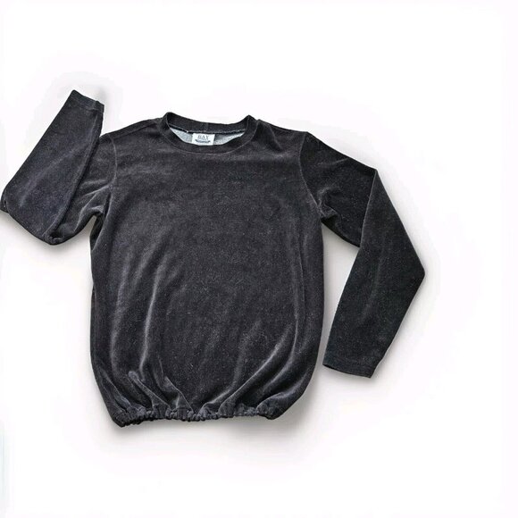 Bay Street Clothing Co. Top M Womens Black LS Round Neck Velvet Goth Y2K Vintage - Picture 9 of 12